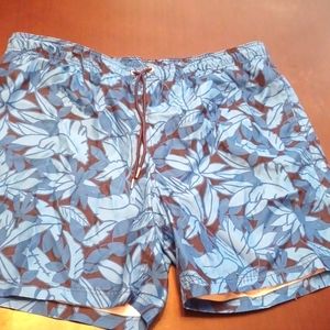 Land's end swim shorts trunks men xxl 44 46 blue swim suit